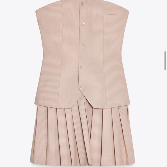 Zara Dresses & Skirts - Zara Strapless Beige Dress